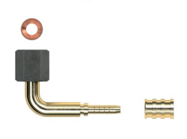 Gomax Press-Anschluss 7/16 UNF KCA02M Quadra DN4 90 Grad (Pack=10Stck)